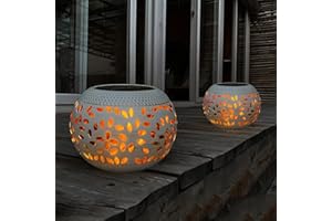 PEARLSTAR Solar Table Lights Outdoor Waterproof - 2 Pack Dancing Flickering Flame Lamp White Metal Tabletop Light Solar Powered Decorative Lighting Lantern for Desk Bedroom Patio Garden Pathway Yard