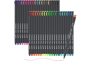 Lineon 40 Colors Journal Planner Pens, 40 Colors Fineliner Pens Perfect Set for Journal Planner Note Calendar Coloring Office School Art Supplies