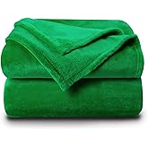 NANPIPER Fleece Blankets Super Soft Flannel Queen Size Blanket for Bed Luxury Cozy Microfiber Plush Fuzzy Blanket,Emerald Green
