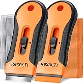 REXBETI Razor Blade Scraper Tool, Paint, Windows, Glass Stovetop Scraper | 2 Scrapers, 30 Metal & 50 Plastic Blades, Removing