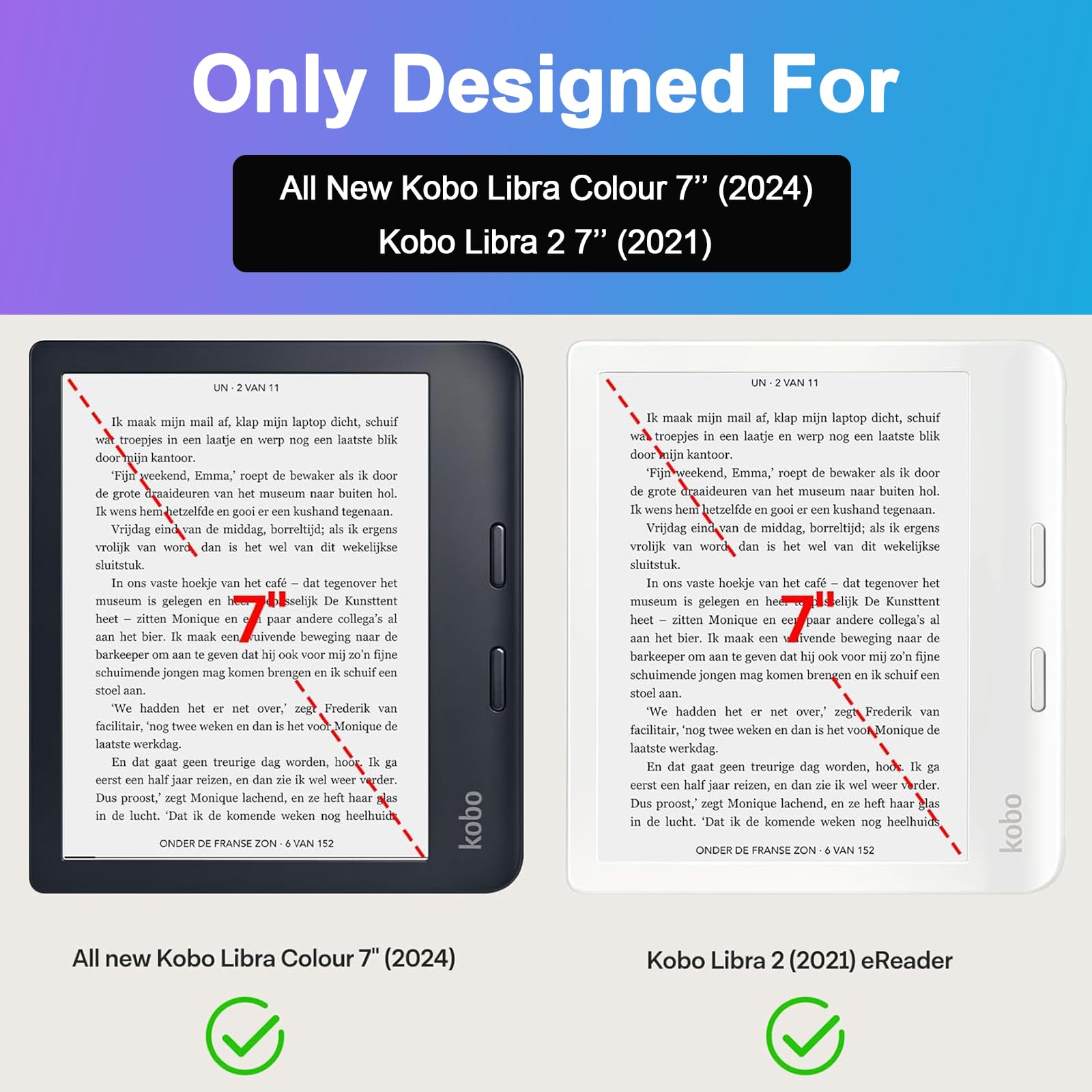 Caweet Screen Protector for Kobo Libra Colour 7 Inches 2024/Kobo Libra 2 E-Reader 7