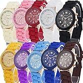 CdyBox Wholesale 10 Assorted Women Men Silicone Casual Watch Quartz Wristwatch Candy Color