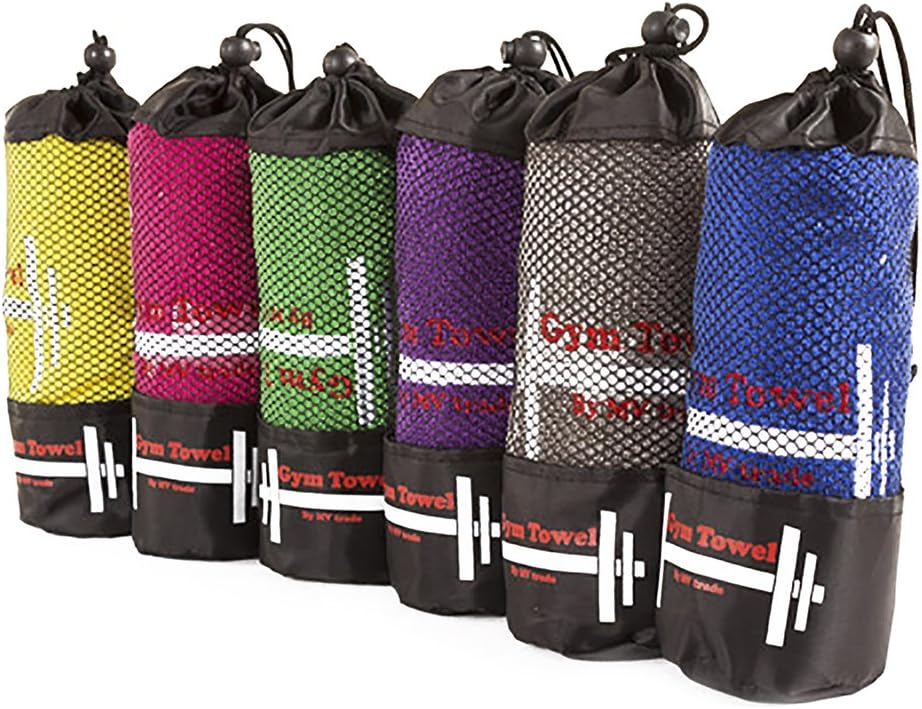 Perfect Fitness Towel - Sports Gym Absorbent Microfibre Towels with Pouch - Colour: Pink