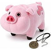EIKOU Gravity Falls Waddles Plush with Pendant, 7 x 3.5 x 3.5 in Toy | Soft pink fabric, embroidered details, rounded pig shape, compact gift design