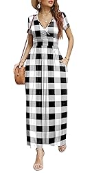 CATHY Women Short Sleeve Deep V-Neck Casual Long