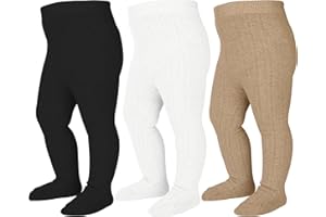 Mini angel Baby Tights Cable Knit Tights Baby Leggings Seamless Cotton Stockings Pantyhose 3/4 Pack for Infants Toddlers 0-5T
