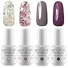 Gellen Glitter Gel Nail Polish Set - Soak Off UV/LED Varnish,Manicure Salon each bottle 8ml #1