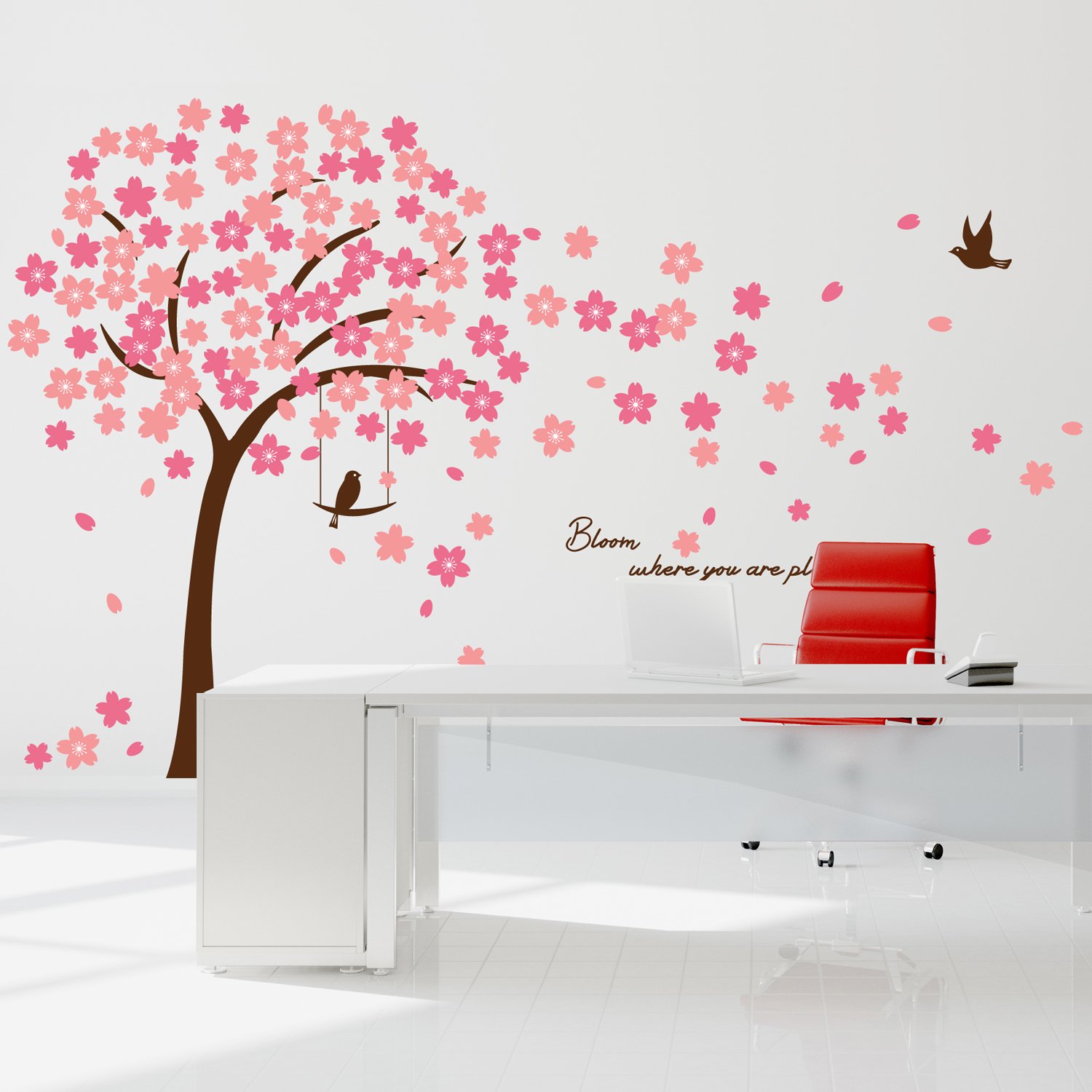 WALPLUS Giant Cherry Blossom Tree Wall Stickers for Kids Room Decor - Nursery, Bedroom, Playroom Mural (310x180cm)