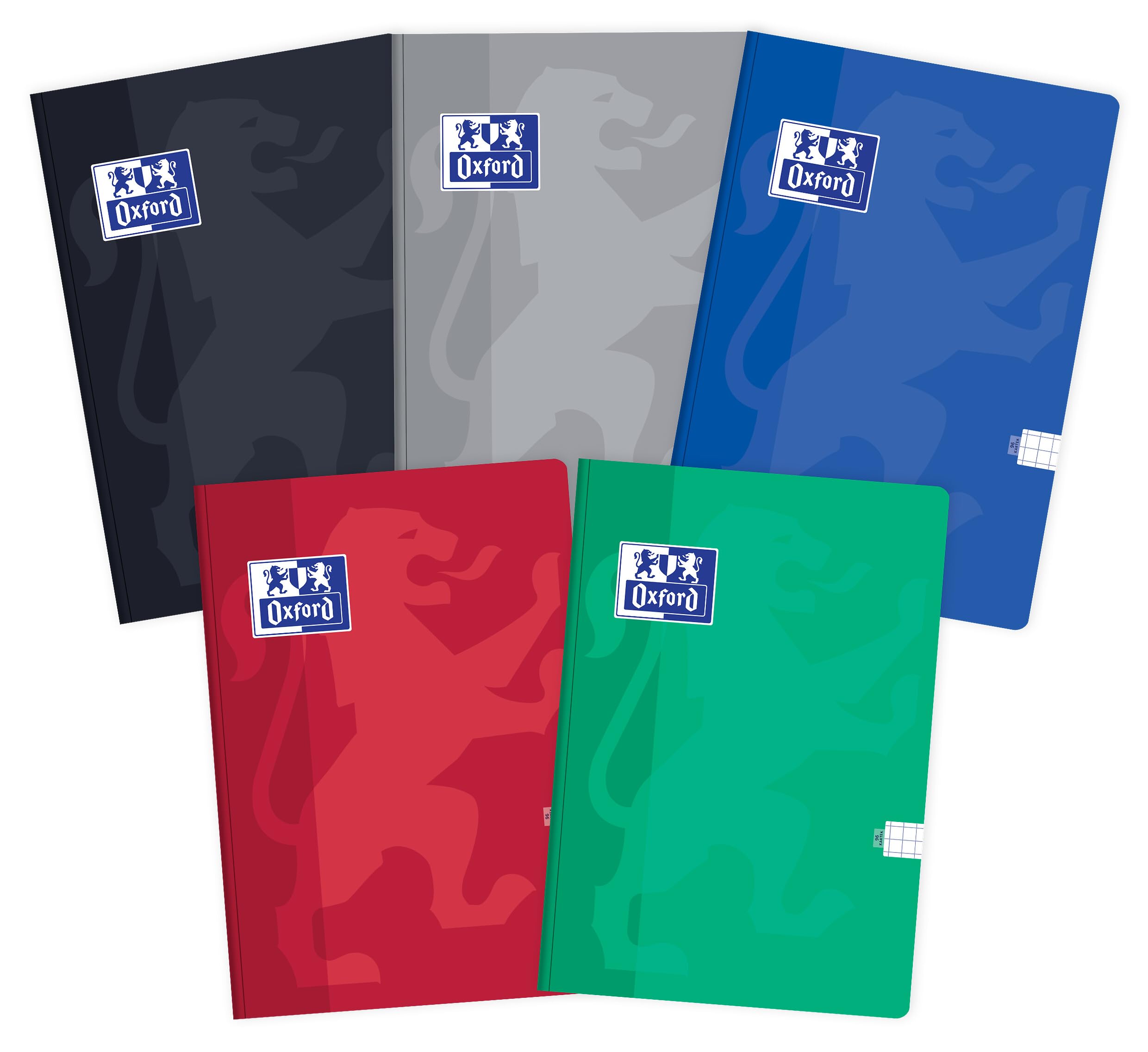 Oxford B5 Notebook 96 Sheets Squared 5 Pack Assorted Colours