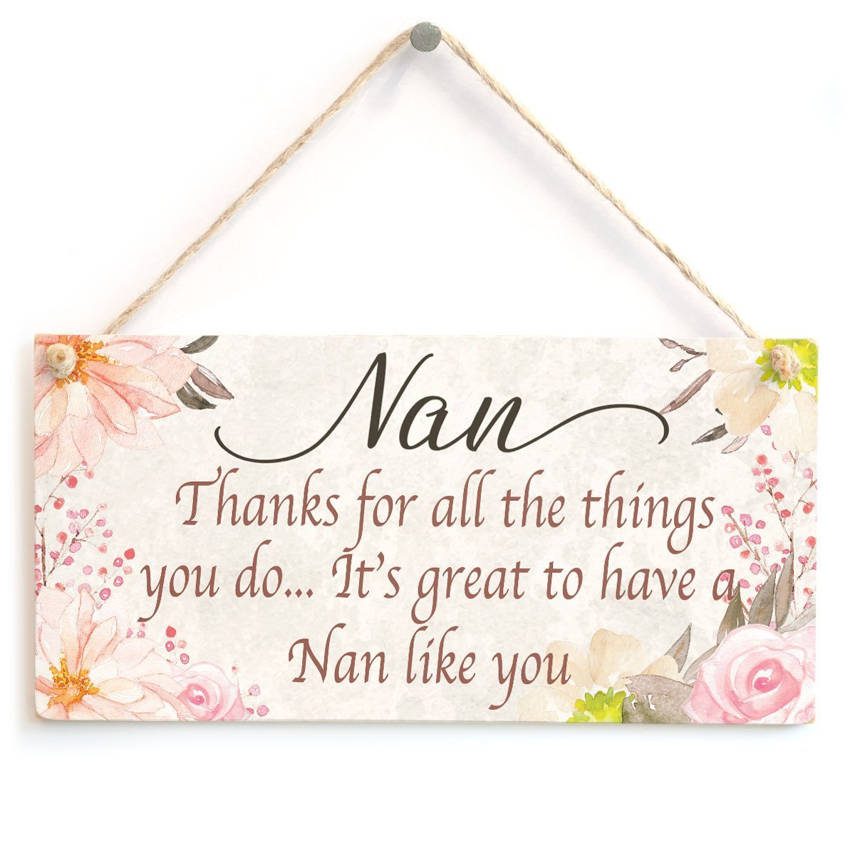MeijiafeiNan Thanks for All The Things You do… It’s Great to Have a Nan Like You - Lovely Thoughtful Small Gift Idea for Nanny from Grandchildren 10"x5"