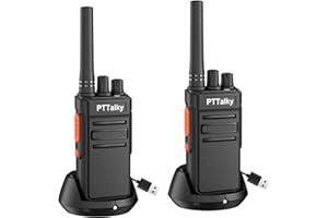 PTTalky Walkie Talkies Long Range FRS Walkie Talkies FR1 2 Way Radios Long Range USB-C Charging Hands-Free 16-Channel with Ea