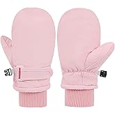CLeemuziN Kids Solid Thicken Snow Gloves for Outdoor Winter Warm Cold Weather Ski Mittens Waterproof Windproof for 4-8Y Girl
