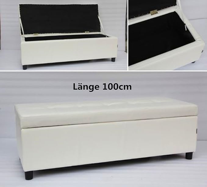 Asiento banco asiento cubo ropa sucia de color blanco, longitud 100