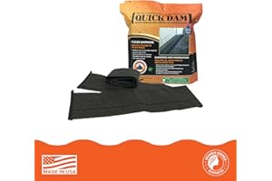 Quick Dam QD65-2 5' Barrier Water Flood Dam Bags, 2 Pack, Black