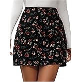 Verdusa Women's Floral A Line Skirt Vintage Boho Mini Skirts Fall Outfits