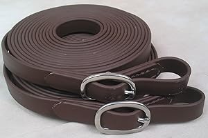 BIG BLACK HORSE Single Horse Driving Lines 20 Foot by 3/4 Inch Brown