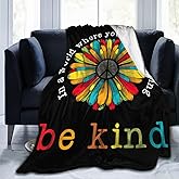 in A World Where You Can Be Anything Be Kind Throws Blanket for Gifts Couch Bed Bedding Peace Soft Flannel Blankets 50x40 Inch