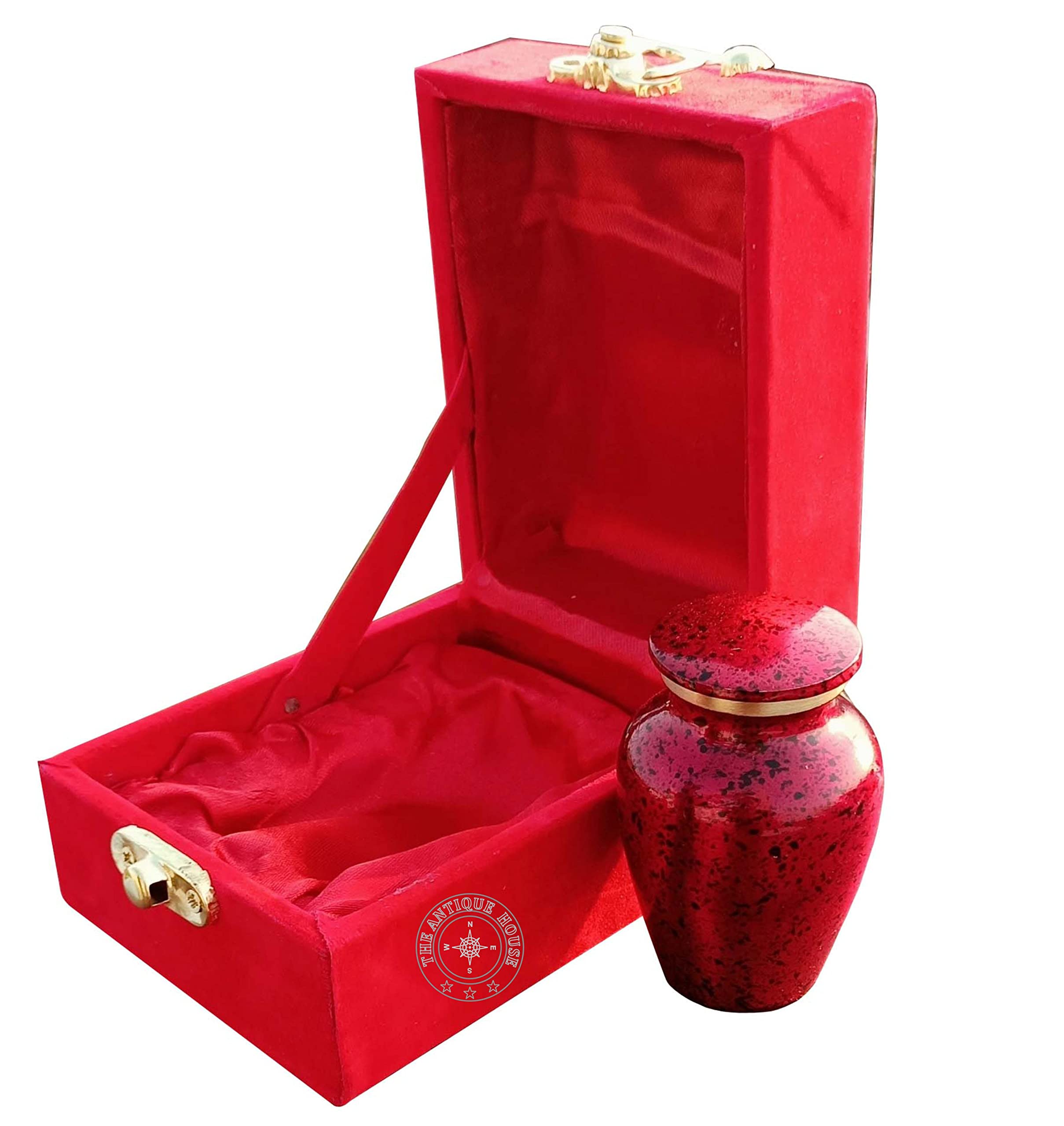 Celebration of Life Mini Red Small Cremation Keepsake Urn for Human Ashes - Beautiful and Timeless Find Comfort Everytime You Look at This Urn - with Red Box