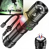 JAY-PARK Flashlights High Lumens, Rechargeable Flashlight 100000 Lumens with Magnetic, Bright Flash Light 9 Modes with 5000 mAh Battery, Tactical Flashlight for Camping, Hiking, Dog Walking