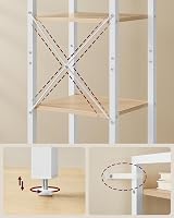 VASAGLE 6-Tier Bookshelf 30 x 40 x 187.5 cm Natural Beige White LLS101N01 view 4