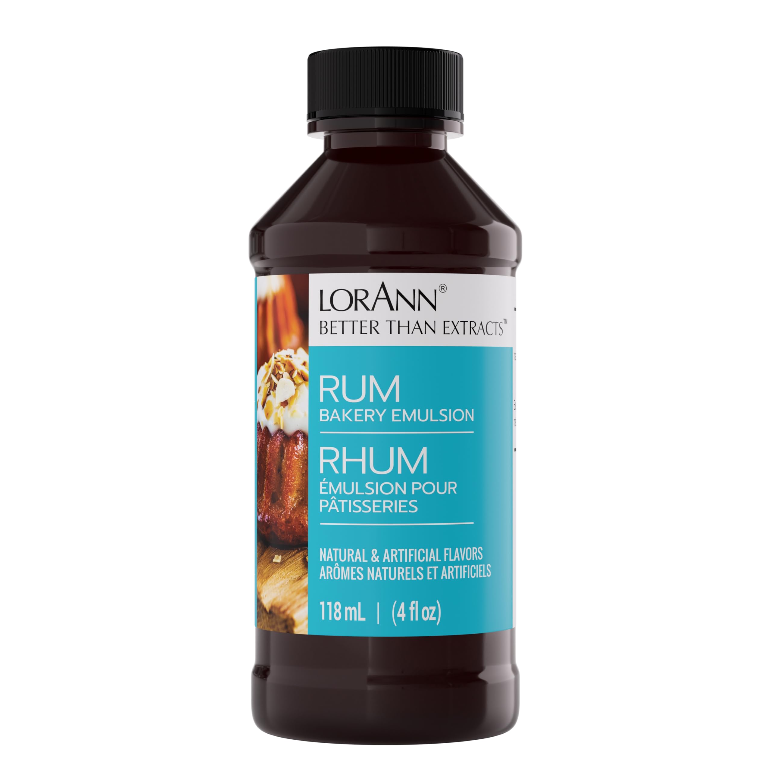 Lorann Oils Bakery Emulsions Natural and Artificial Flavor 4oz-Rum, Other, Multicoloured, 6.82 x 6.82 x 13.43 cm