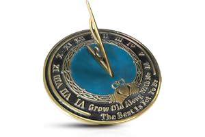 ARTIZANSTORE Solid Brass Sundial | Grow Old with Me Poem | 10 Inch Round Sundial for Garden | Robert Browning Classic Irish Claddagh Design