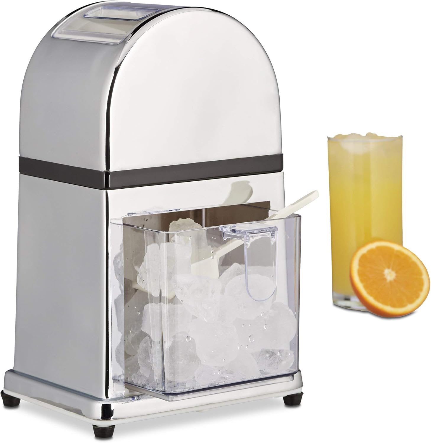 Relaxdays Eiscrusher Maschine mit Eisschaufel, manueller Ice Crusher