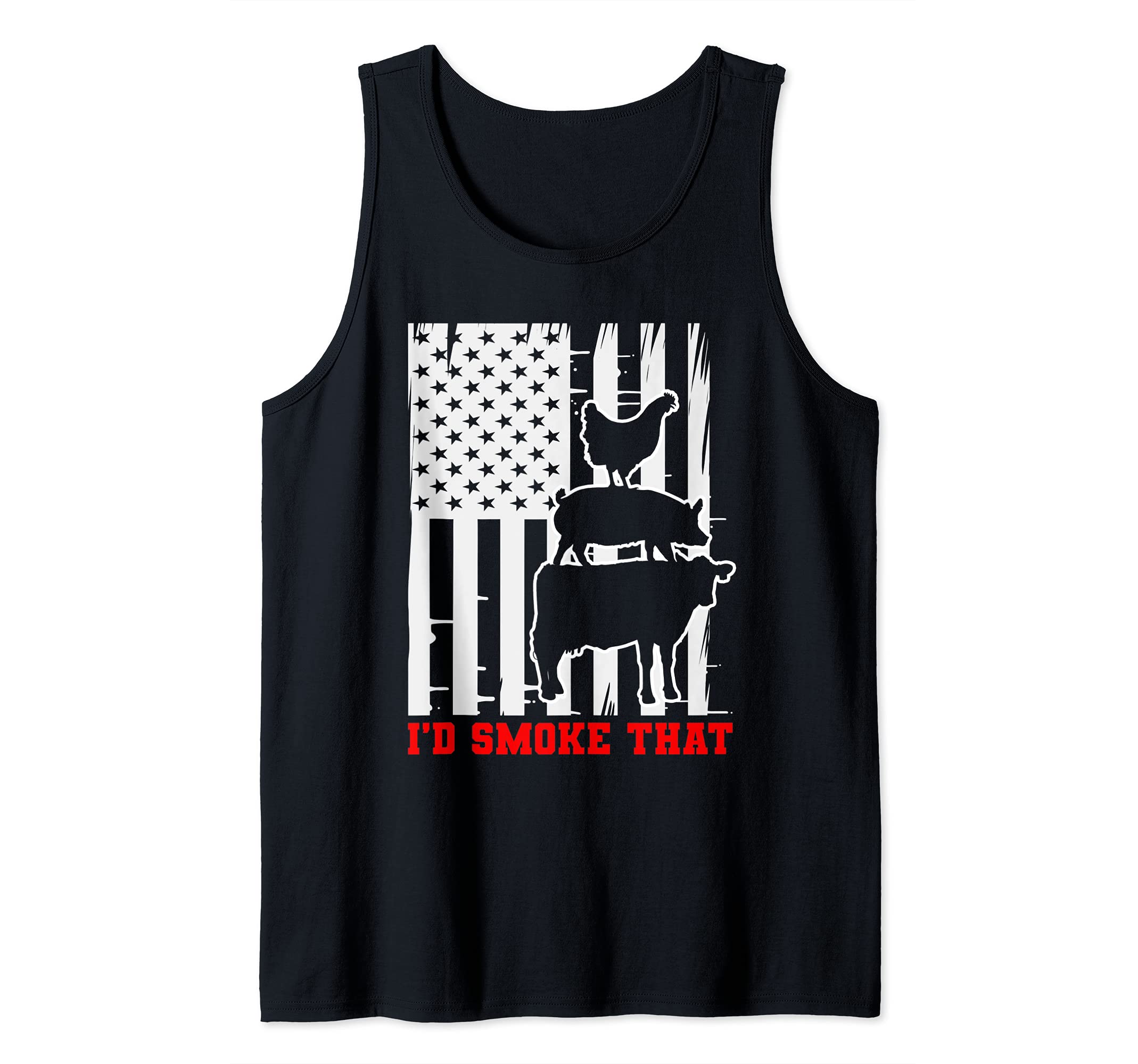 US Flag Patriotic BBQ Chef Funny Id Smoke That Barbecue Tank Top