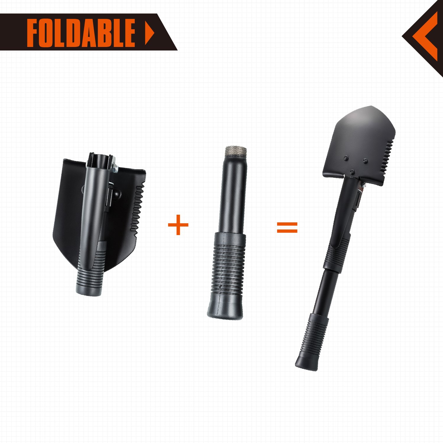 KingCamp Multifunction Portable Outdoor Folding Shovel for Hiking Hunting Fishing Gardening (Mini Folding Shovel)