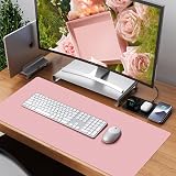 Niviy Leather Desk Mat Pink PU Non-Slip 60x35 cm Waterproof Large Desk Pad view 6