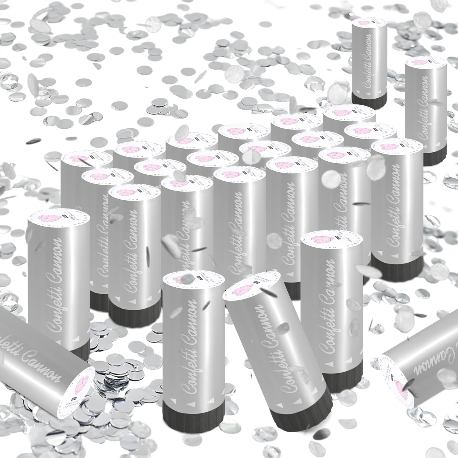 Photo 1 of **** ONLY 8 pack****.  Small Confetti Cannon 24 Pack Mini Confetti Poppers Gold Party Poppers Confetti Small Party Confetti for Kids Ideal for Weddings Birthdays Graduations Baby Shower Christmas New Years (Silver)