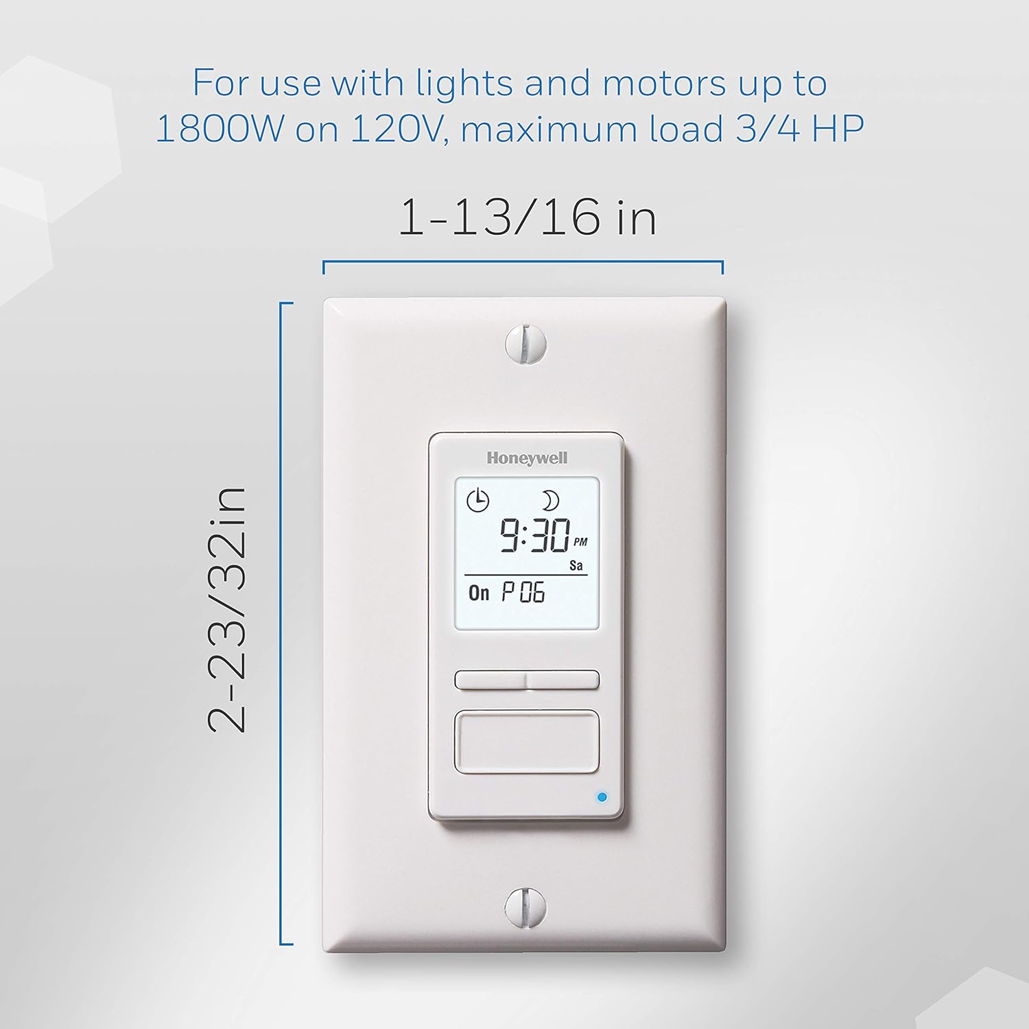 Honeywell Home RPLS740B1008 Econoswitch 7-Day Programmable Light Switch Timer, White - Wall Light Switches - 