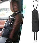 URAQT Upgrade Section Organizer Car Seat Storage Bag 3 Pockets Black