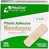 ProStat First Aid 2163 Plastic Bandage Strip, 3" Length x 1" Width (Pack of 100)