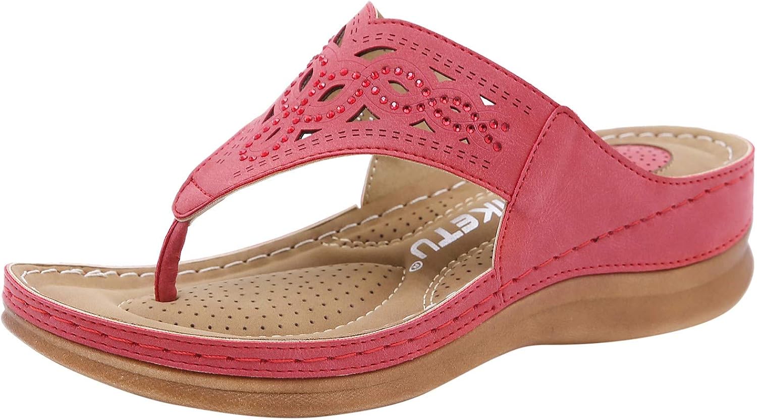 Flip Flops Damen Comfy Breite Füße Rutschsicher Badelatschen Weich Flach Fußbett Bade Sandalen