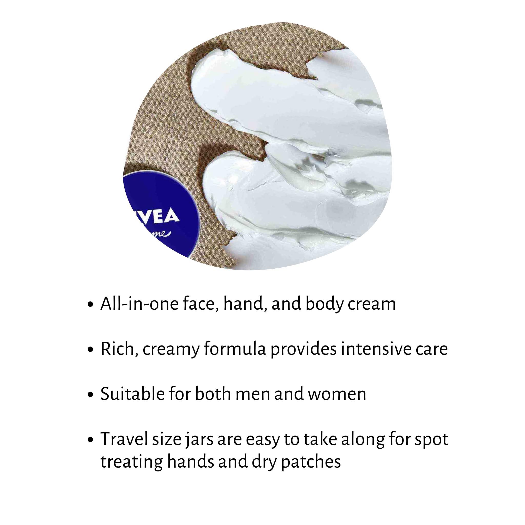 TINY SEED Travel Kit: 6-Pack Creme 1 oz Travel Size Tins. Cream Moisturizer for Face, Hands, and Body. Includes Complimentary Travel Zipper Pouch