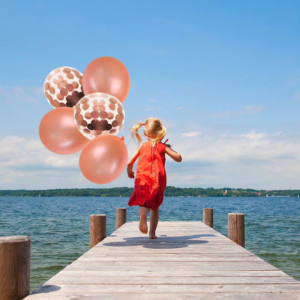 30 pcs Rose Gold Balloons,baotongle Confetti Balloon Set for Bridal Shower Decorations, Birthday Party 12 inch