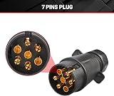 RED WOLF 7 Pin Trailer Socket Plug 12V Electrical 7 Pole Wiring Connector view 2