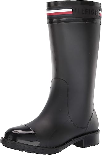 tommy hilfiger gloss ankle rain boots
