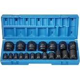 Grey Pneumatic (1719) 1/2" Drive 19-Piece 12-Point Standard Length Fractional Socket Set
