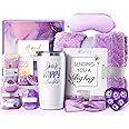 YFONG Spa Gifts for Women, Birthday Gifts for Women, Self Care Get Well Soon Gifts Basket for Mom, Wife, Girlfriend, Sister, Purple Gift Set for Best Friends, Valentines Day, Relaxing Gift - Lavender