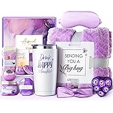 YFONG Birthday Gifts for Women Self Care Get Well Soon Gift Baskets, 12PCS Valentines Day Gifts for Her, Spa Gift Basket for Mom, Wife, Girlfriend, Friends, Purple, Thank You Gift Relaxing - Lavender