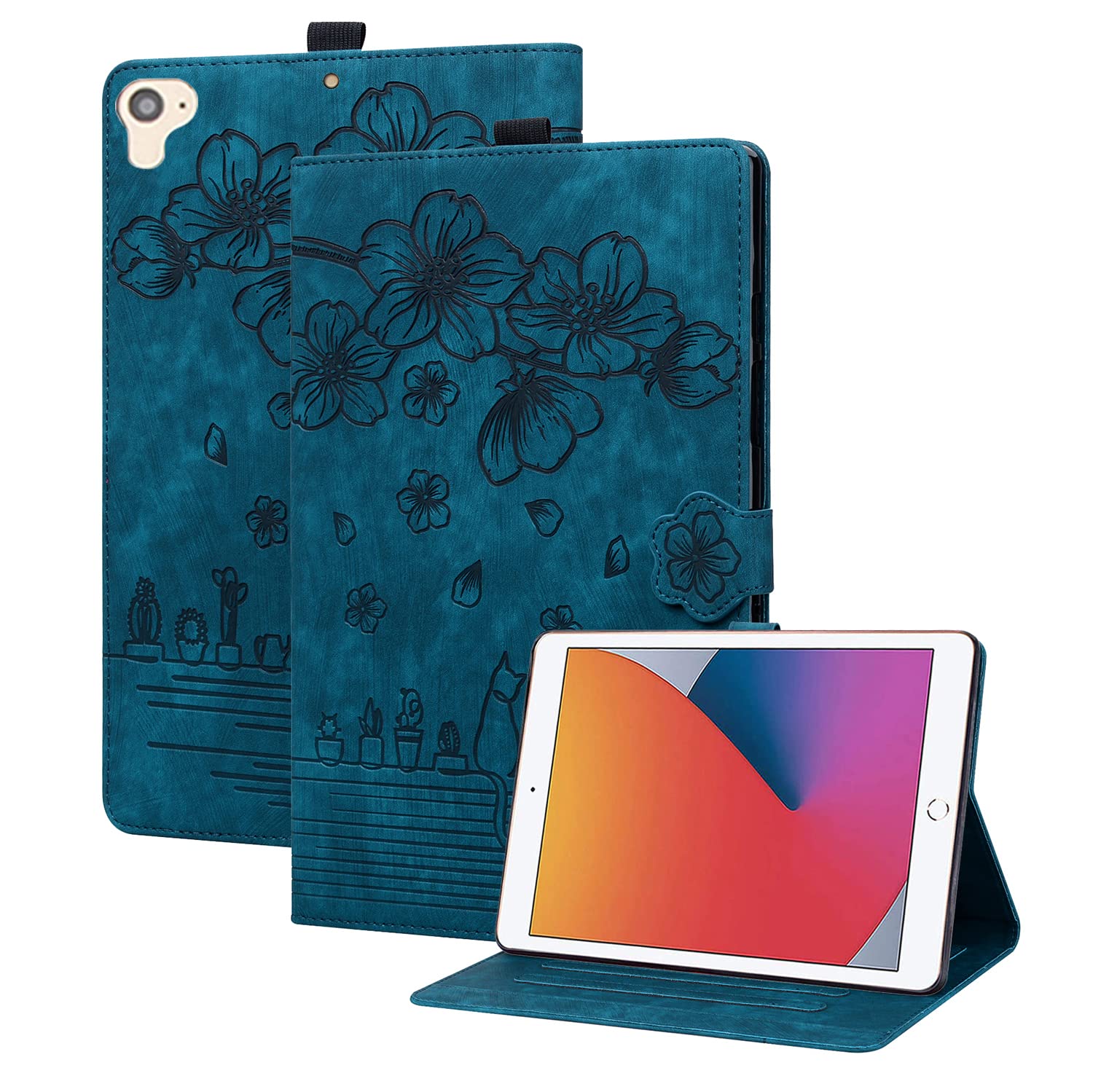 Succtopy Case for iPad 9.7 inch 6th/5th Gen 2018/2017, iPad Air 2/Air 1 Folio Flip PU Leather Cover with Stand Function Protective Tablet Case with Pen Holder Royal Blue — image 1