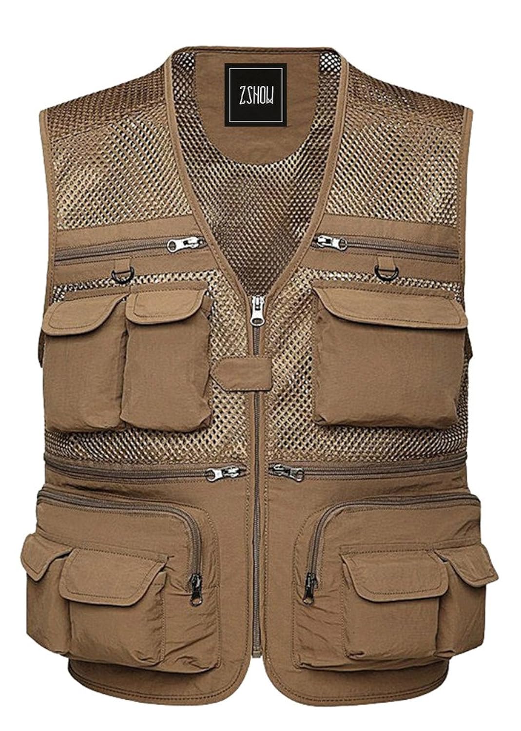 ZSHOW Men's Lightweight Outdoor QuickDry Mesh Fly Fishing Vest(Khaki,Medium) eBay