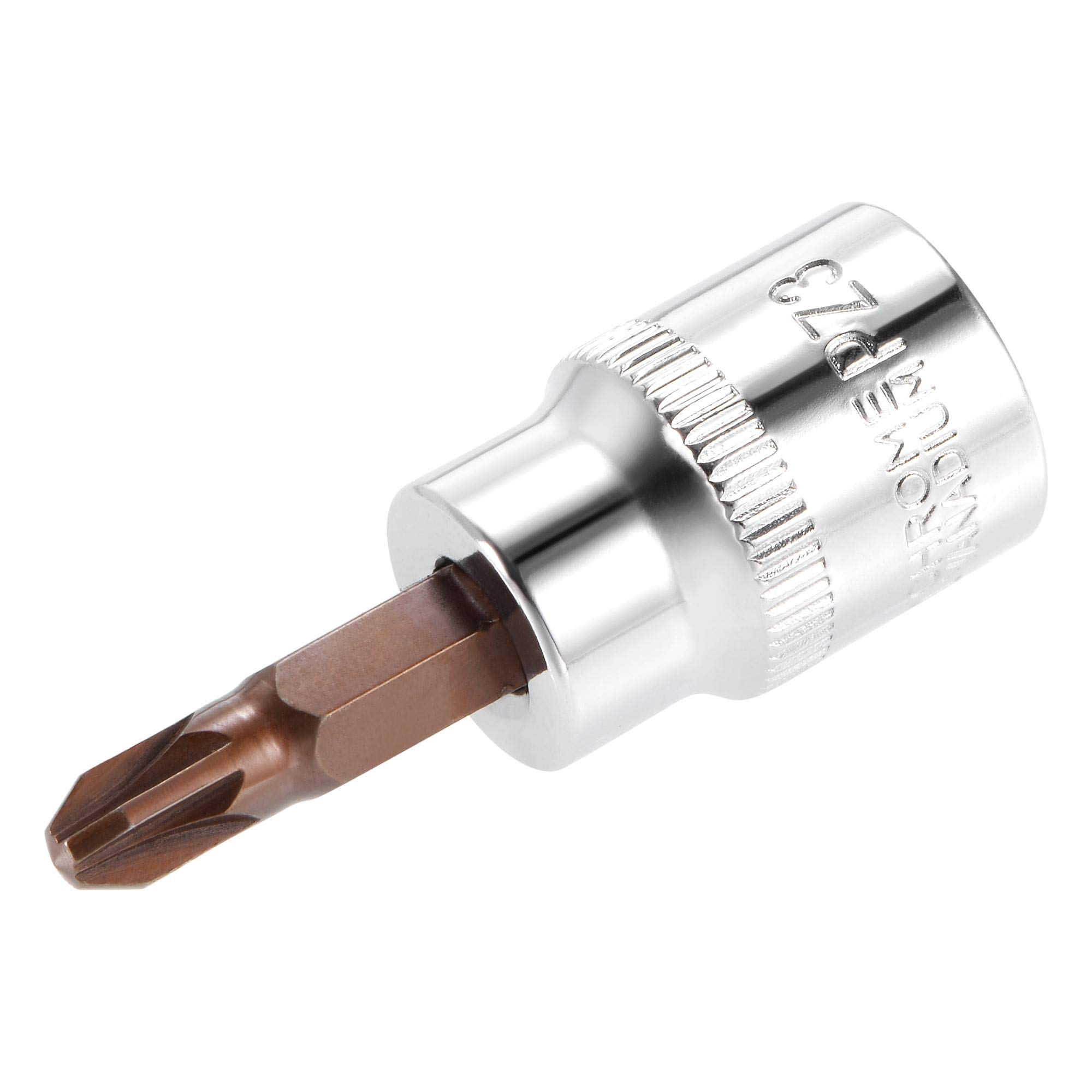 Sourcingmap 3/8-inch Drive x PZ3 Bit Socket, S2 Steel Bits, CR-V Sockets 2-inch Length (for Hand Use Only)