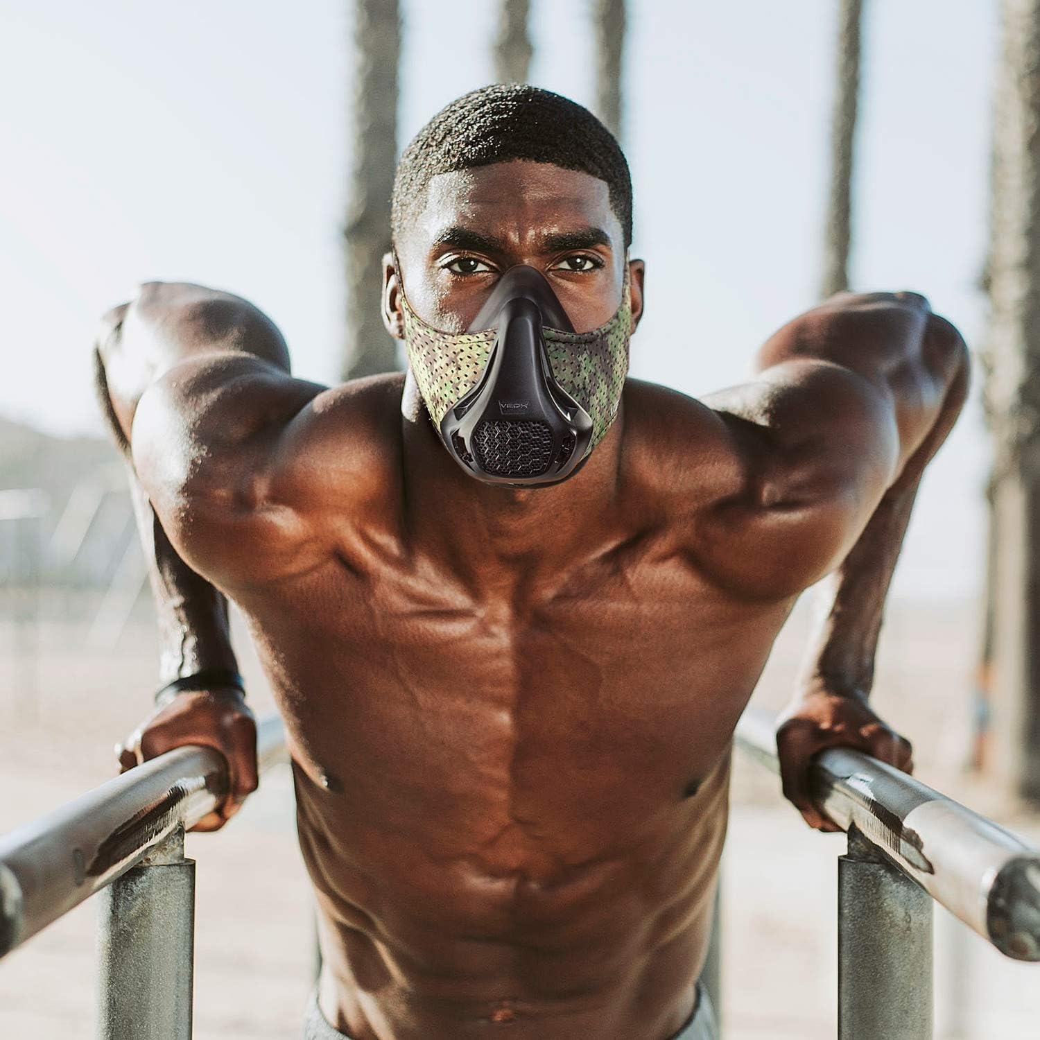 VEOXLINE Training Mask | Sport Workout for Running Biking Fitness Jogging Gym Soccer Cardio Exercise Breathing with Air Level Regulator for Men Women | Imitate Workout at High Altitudes (mily) : Sports & Outdoors