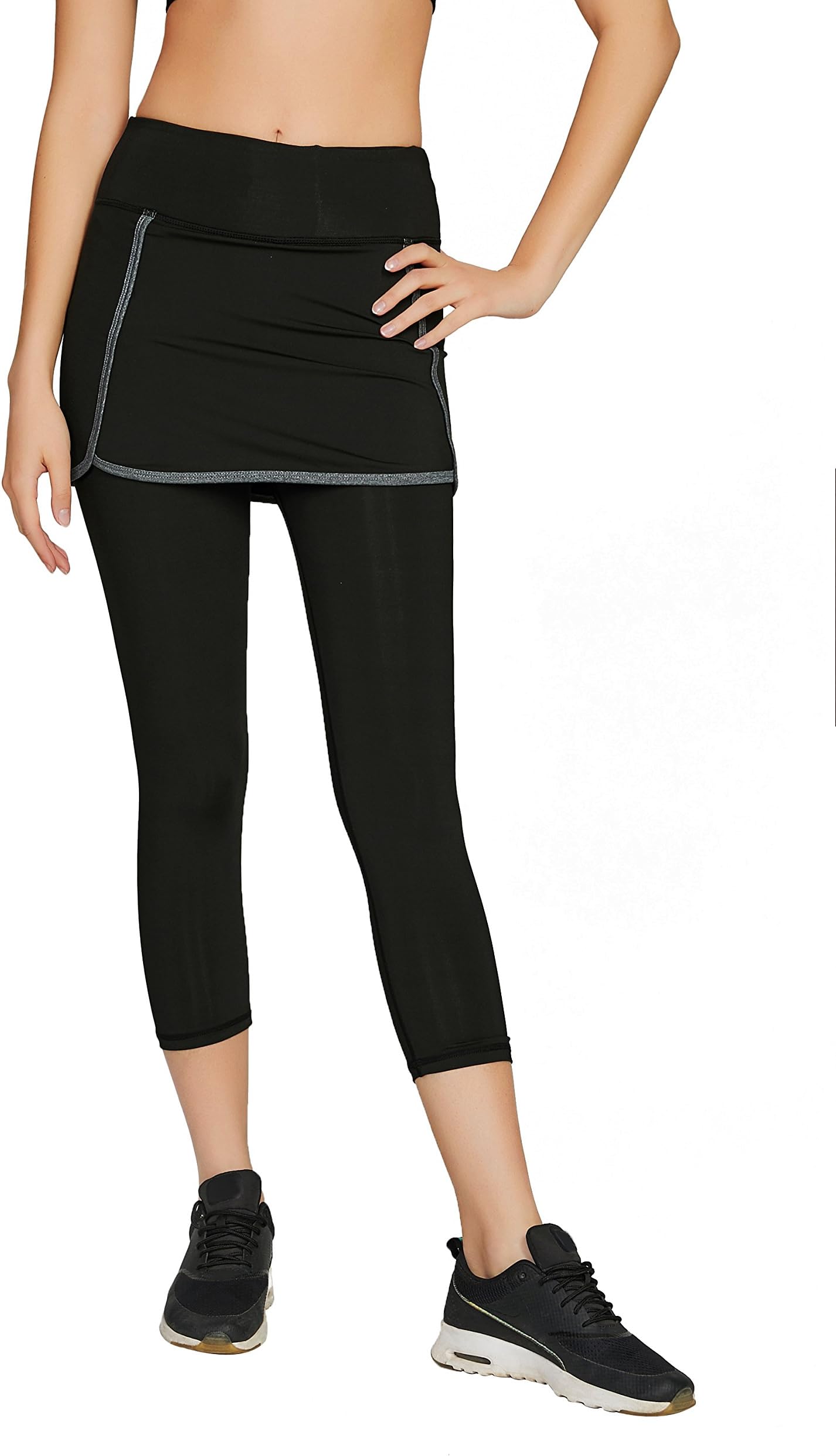 slimour Tennis Skirt Leggings Women Black Ladies Golf Skort Capri Sport Girl Ball Pockets Scapri Hockey Fashion Long Length Running Plus Size Pattern Cycling Size 16 14 Badminton