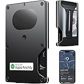 Slim Wallet for Men, Air Wallet Build in Airtag Chip, Smart Wallet Compatible with Apple Find My iOS Only, Minimalist Front Pocket Wallet RFID-Blocking Card Holder with Money Clip (Black)