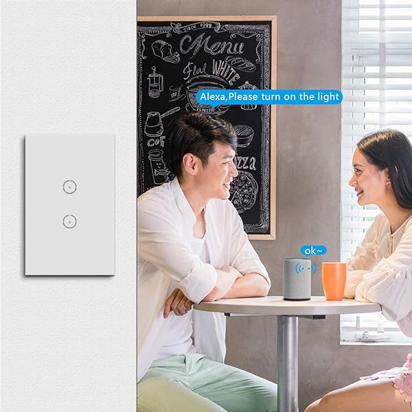 UseeLink Interruptor ZigBee Smart Light de 2 velocidades compatible con AlexaGoogle Home se utiliza con TuYa ZigBee Hub mando a distancia funcin de temporizador control por voz 1 paquete