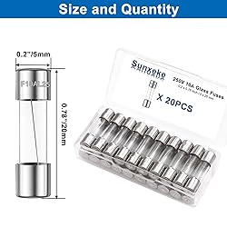 Sunxeke 20PCS F10AL250V 5 x 20mm Fast Blow Glass